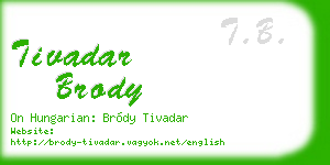 tivadar brody business card